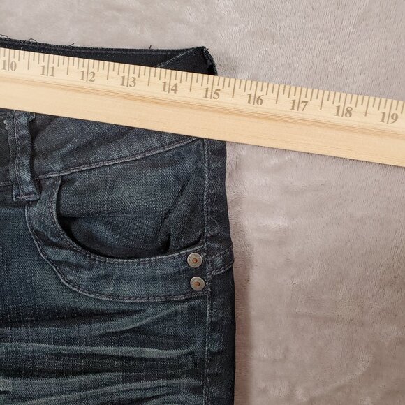 DISH JEANS Paris ultra skinny low rise dark wash L32 biker style Pre-owned - Picture 5 of 14